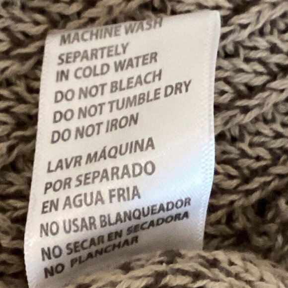 VTG Effeci Cowl Neck Knit Lightweight Tunic Sweater Sz L Beige #306C - Picture 9 of 9